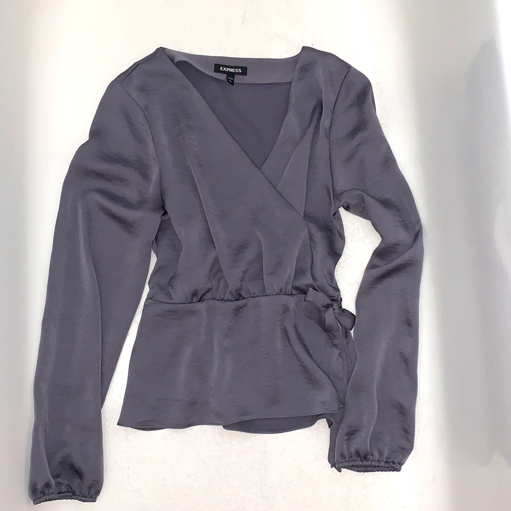Express silky wrap top